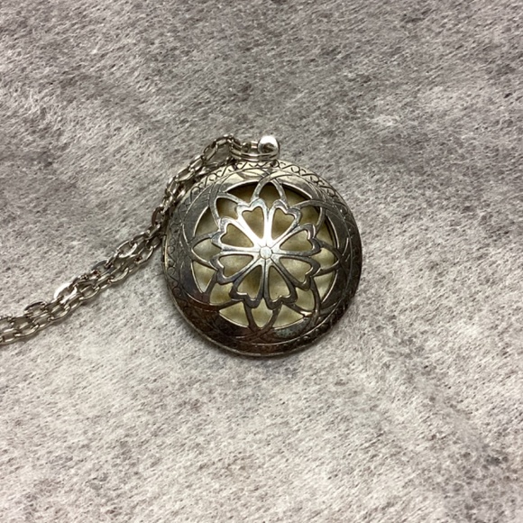 Pe La Ho Silver Essential Oil Diffuser Pendant Necklace - Picture 2 of 12